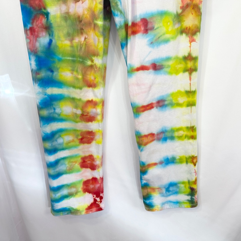 Lee Size 12 Jeans Handmade Tie Dye Jeans High Rise Straight Leg Festival 636 - Picture 7 of 11